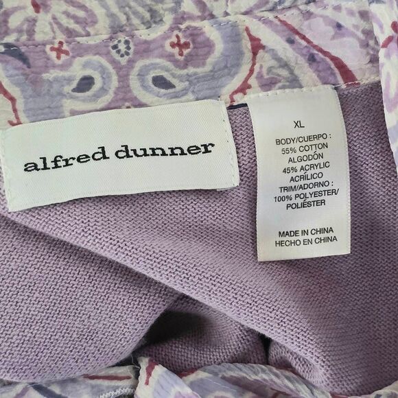 Alfred Dunner Paisley Trim Sweater Blouse XL - Picture 5 of 6